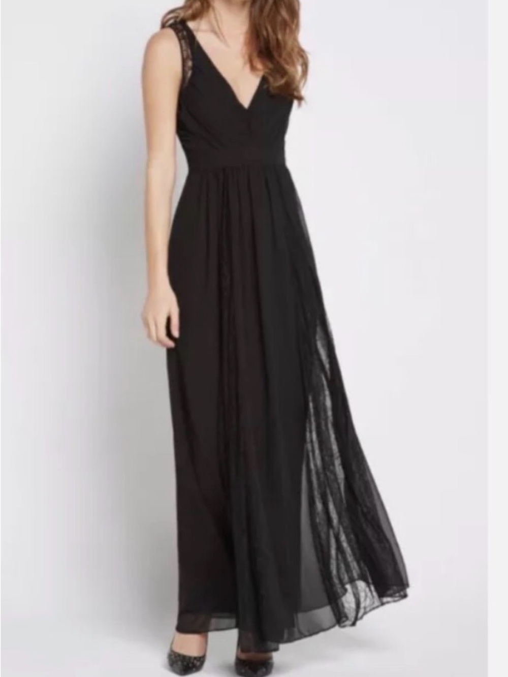 BCBGeneration Black V-Neck Maxi Dress